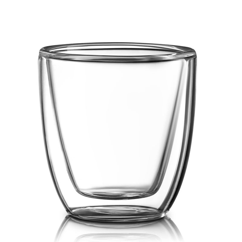 Evaryl Glass Espresso Cups Set of 4 - Double Walled Espresso Cup 2.7 OZ - Wide Italian Style Clear Doppio Espresso Cup - Double Espresso Cups - Espresso Accessories Small Double Wall Expresso Coffee Cup - Image 2